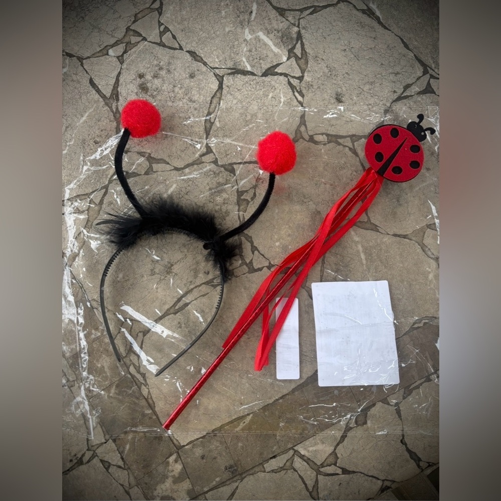 LADYBUG | Costume Set with Wings Headband and Wand | Kids or Adult Size OS - Picture 8 of 15